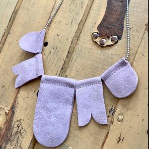 NWT ASOS NECKLACE BOHO SUEDE PIECES BRAND BLUSH PINK SUEDE LEATHER NECKLACE